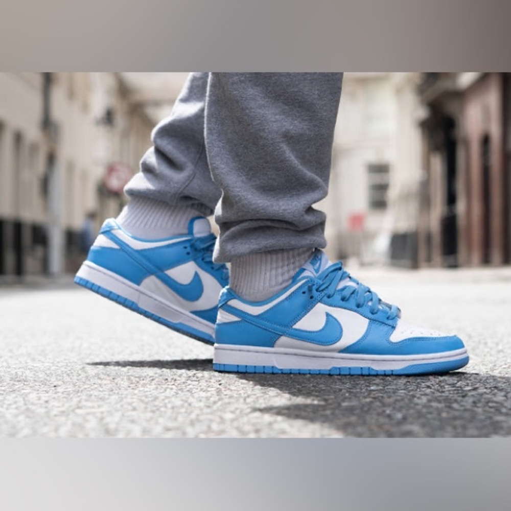 NEW Nike Dunk Low University Blue UNC 7Y/8.5 women - Picture 14 of 17